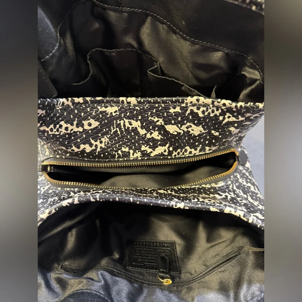 Coach Black Madison Phoebe Shoulder Bag with python-print side panels. EUC - Picture 13 of 15